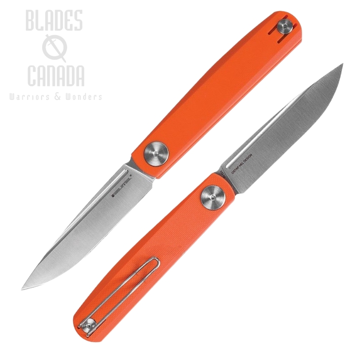 Real Steel Gslip Slipjoint Folding Knife, VG10, G10 Orange, 7842
